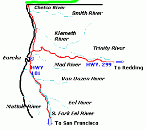 Map to Chetco River