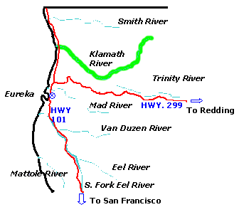 Klamath River Map